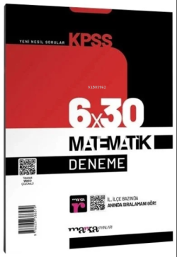 2023 KPSS Matematik 6x30 Deneme Tamamı Video Çözümlü Marka Yayınları -