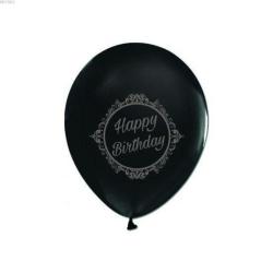 BalonEvi Silver Elegant Birthday Siyah Balon 100'l
