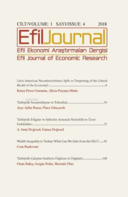 Efil Ekonomi Araştırmaları Dergisi Cilt: 2 Sayı: 5 - Kolektif | Yeni v