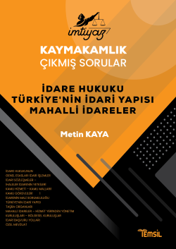 İmtiyaz Kaymakamlık Çıkmış Sorular - İdare Hukuku Türkiye'nin İdare Yapısı Mahalli İdareler