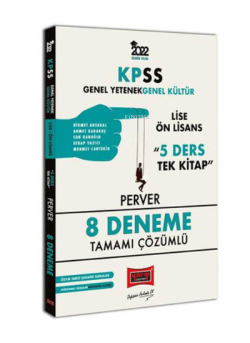 KPSS 2022 GY-GK Lise Ön Lisans 5 Ders Tek Kitap Perver Tamamı Çözümlü 8 Deneme