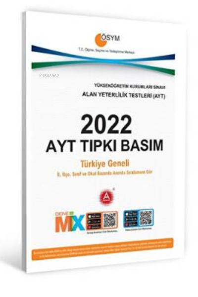 2022-AYT-Tipki-Basim-Deneme-Sinavi-A-Yayinlari - Kolektif | Yeni ve İk