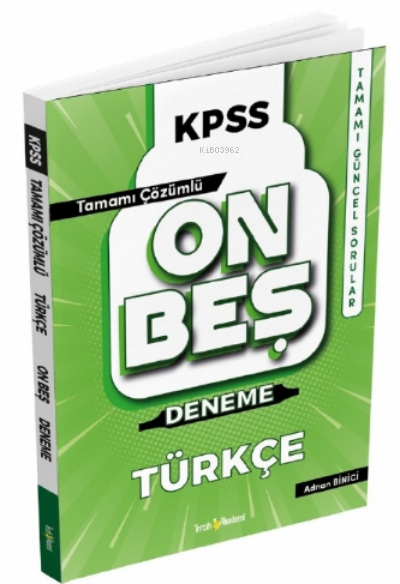 2022 KPSS Türkçe Tamamı Çözümlü 15 Deneme - Taner Özdemir | Yeni ve İk