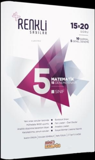 5. Sınıf Matematik 15 Deneme Sınavı - Renkli Sayılar - İbrahim Ergün |
