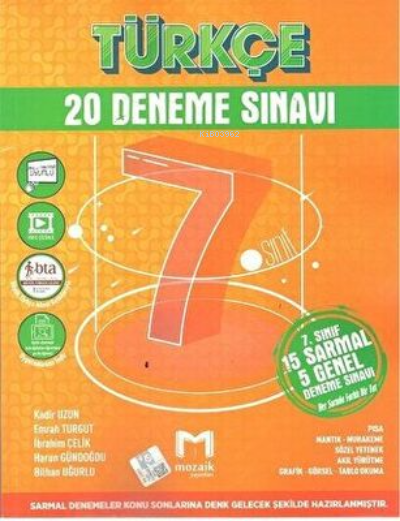 7.Sınıf Mozaik Deneme 20Li Türkçe - 2023 - Kolektif | Yeni ve İkinci E