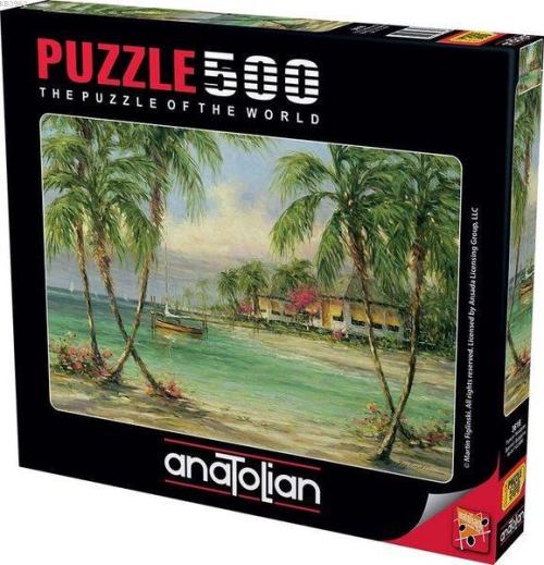 Anatolian-Puzzle 500 Palmiye Manzarası Barefoot Bungalow - Kolektif | 