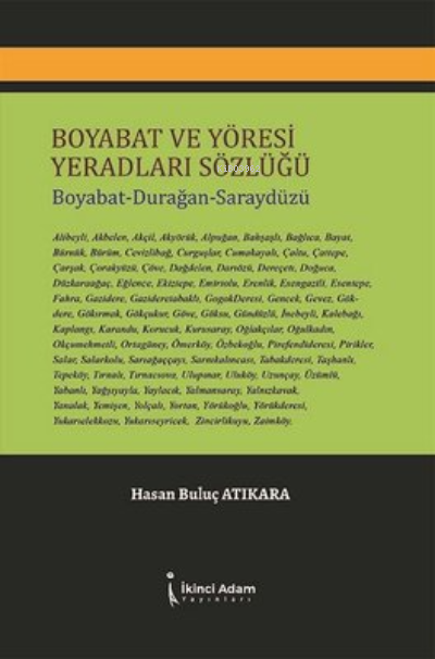 Boyabat ve Yöresi Yeradları Sözlüğü ;Boyabat - Durağan - Saraydüzü - H