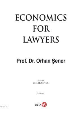 Economics For Lawyers - Orhan Şener | Yeni ve İkinci El Ucuz Kitabın A