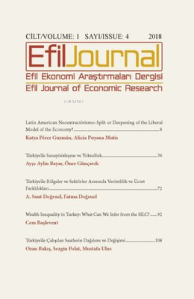 Efil Ekonomi Araştırmaları Dergisi Cilt: 1 Sayı: 4 - Kolektif | Yeni v