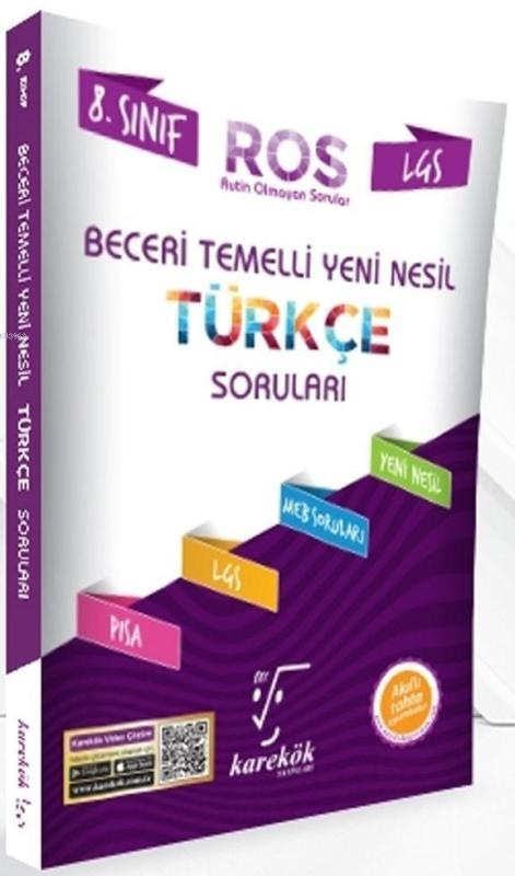 Karekök Yayınları 8. Sınıf LGS Türkçe ROS Beceri Temelli Yeni Nesil So