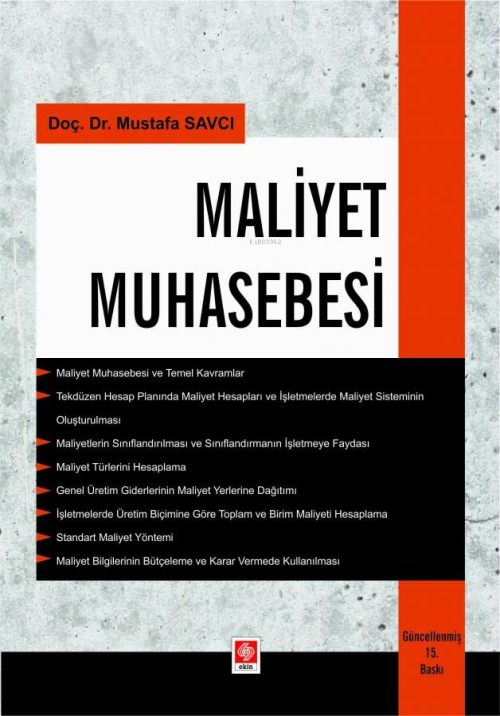 Maliyet Muhasebesi - Mustafa Savcı | Yeni ve İkinci El Ucuz Kitabın Ad