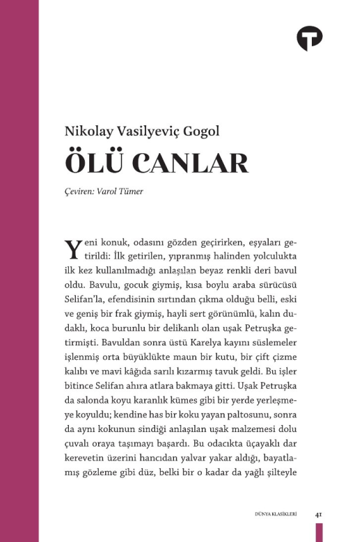 Ölü Canlar - Nikolay Vasilyeviç Gogol | Yeni ve İkinci El Ucuz Kitabın