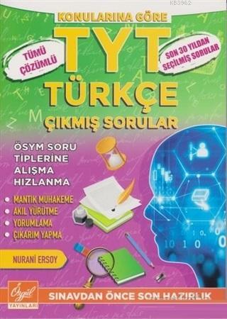 Özgül Yayınları TYT Türkçe Tümü Çözümlü Çıkmış Sorular Özgül - Nurani 