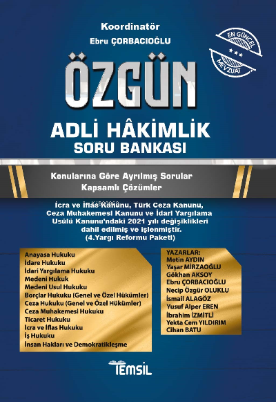 Özgün Adli Hakimlik Soru Bankası - Ebru Çorbacıoğlu | Yeni ve İkinci E
